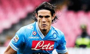 Napoli's forward Edinson Cavani runs