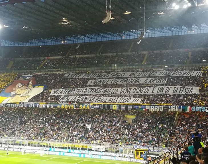 Inter-Juventus, La Curva Nord Ha Un Bidone Della Spazzatura Al Posto ...