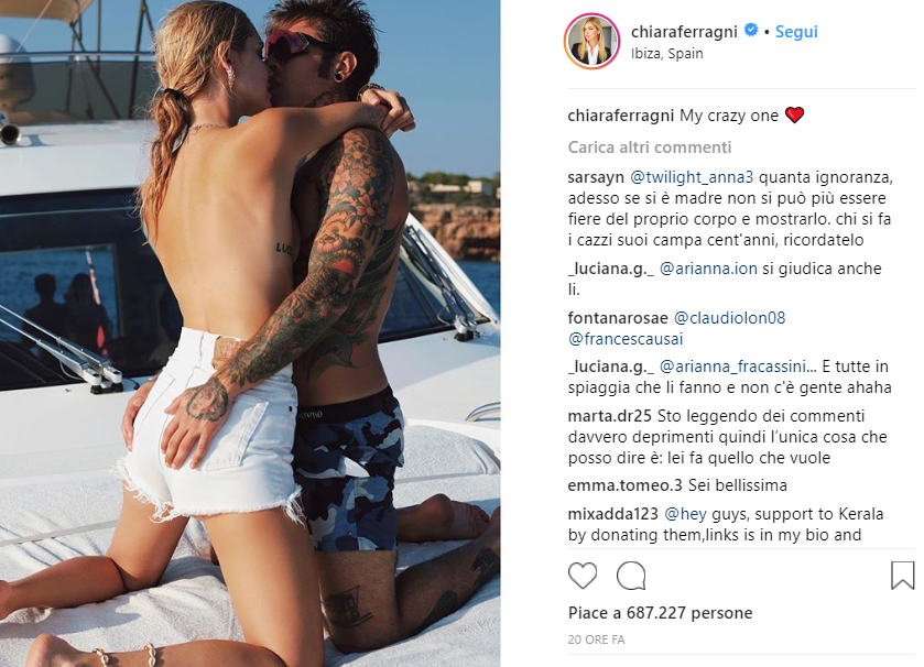 Fedez e Chiara Ferragni, giochi hot in barca durante la vacanza in