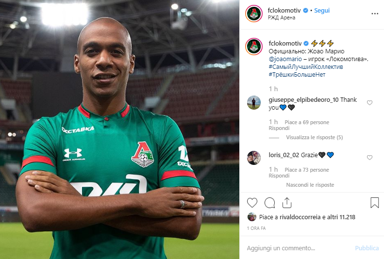 Lokomotiv Moscovo oficializa chegada do português João Mário