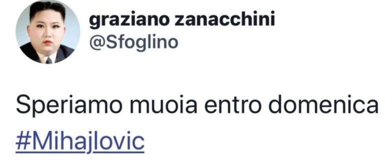 reazioni social mihajlovic