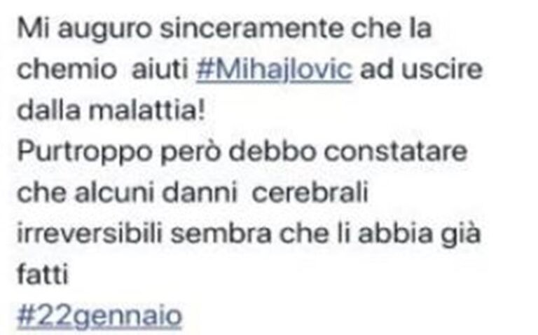 reazioni social mihajlovic