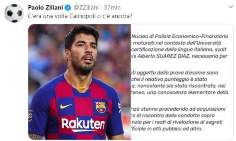 Paolo Ziliani tweet Suarez