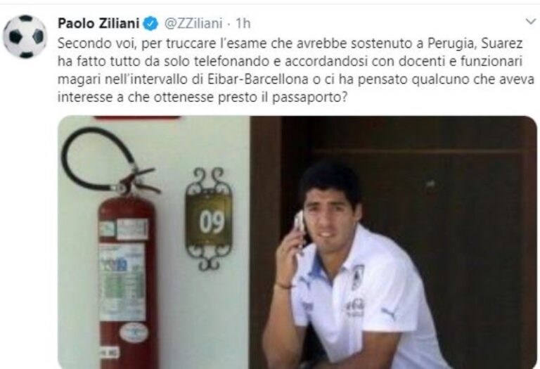 Paolo Ziliani tweet Suarez