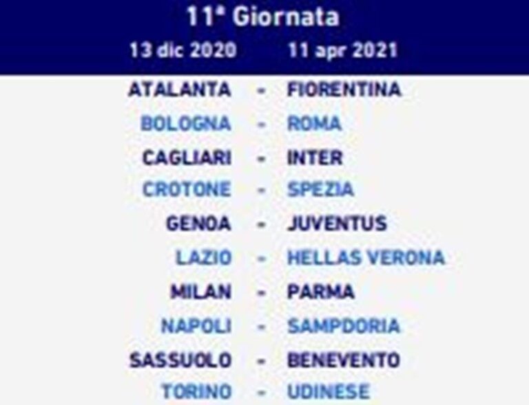 calendario serie a