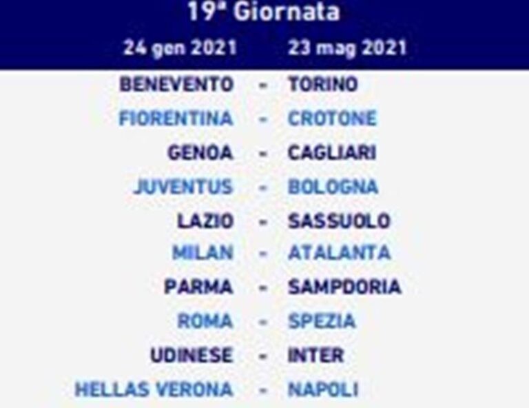 calendario serie a