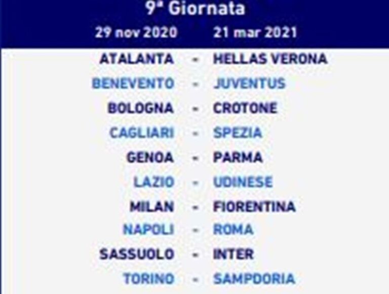 calendario serie a