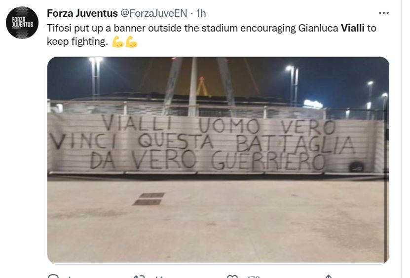 I Tifosi Della Juventus Al Fianco Di Vialli: Lo Striscione Allo Stadium ...