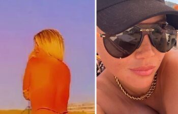 wanda nara nuda in spiaggia