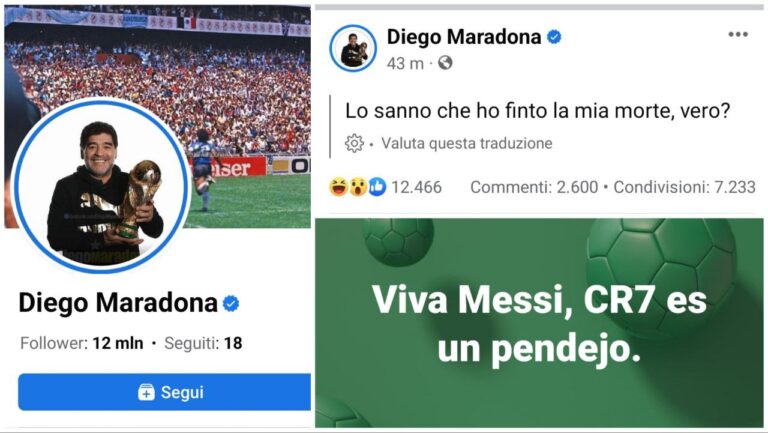 Hackerato account Diego Armando Maradona