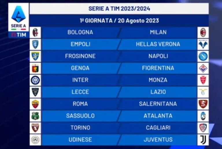 La nuova serie A: il calendario 2023-2024, il girone di andata - Agenda 