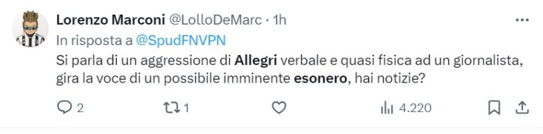 esonero Allegri