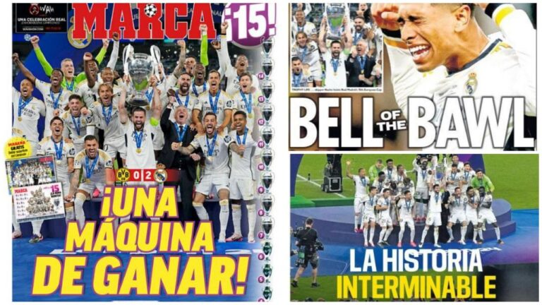 Le prime pagine dei giornali esteri celebrano la Champions League del Real Madrid