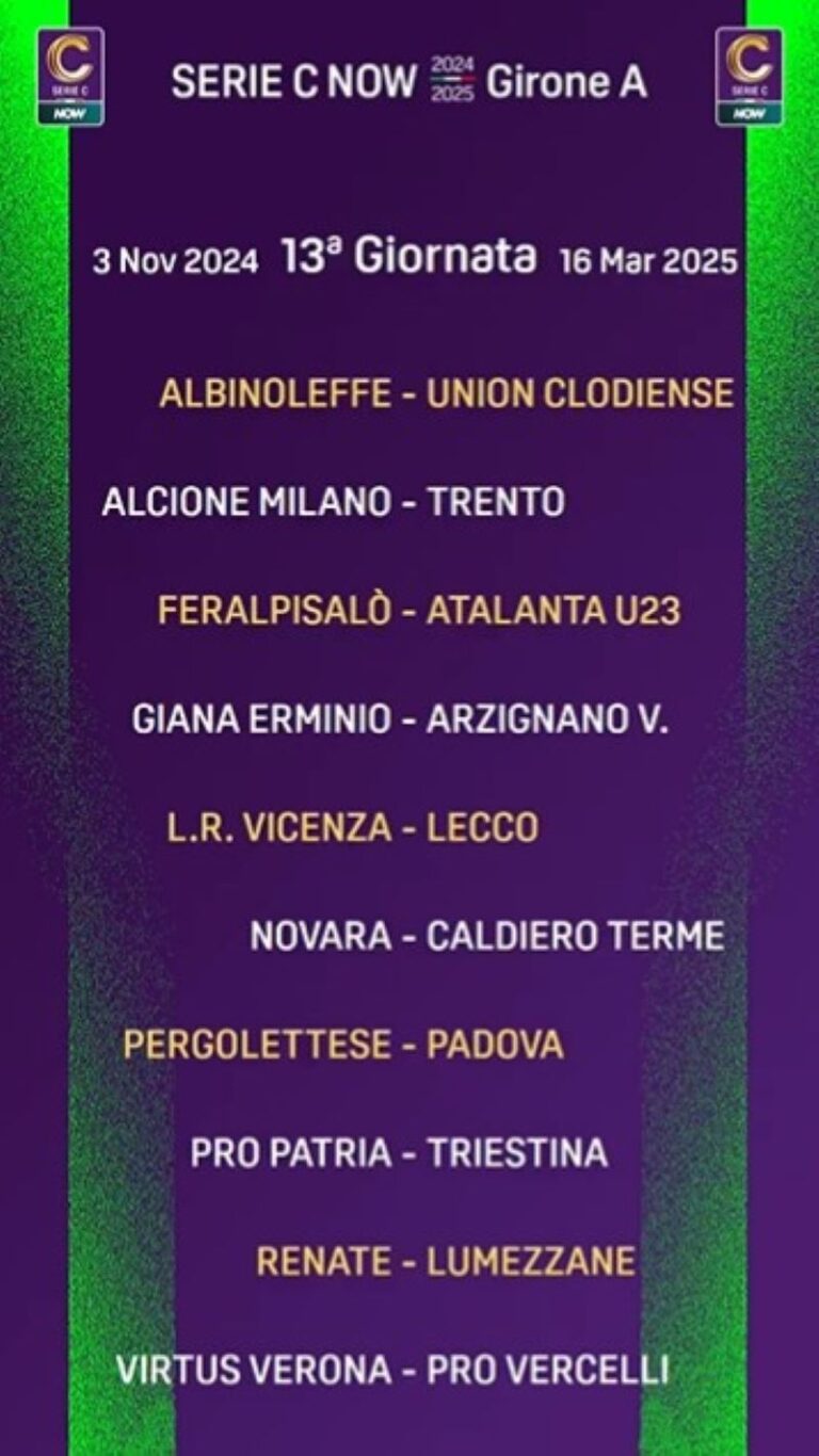 calendario Serie C