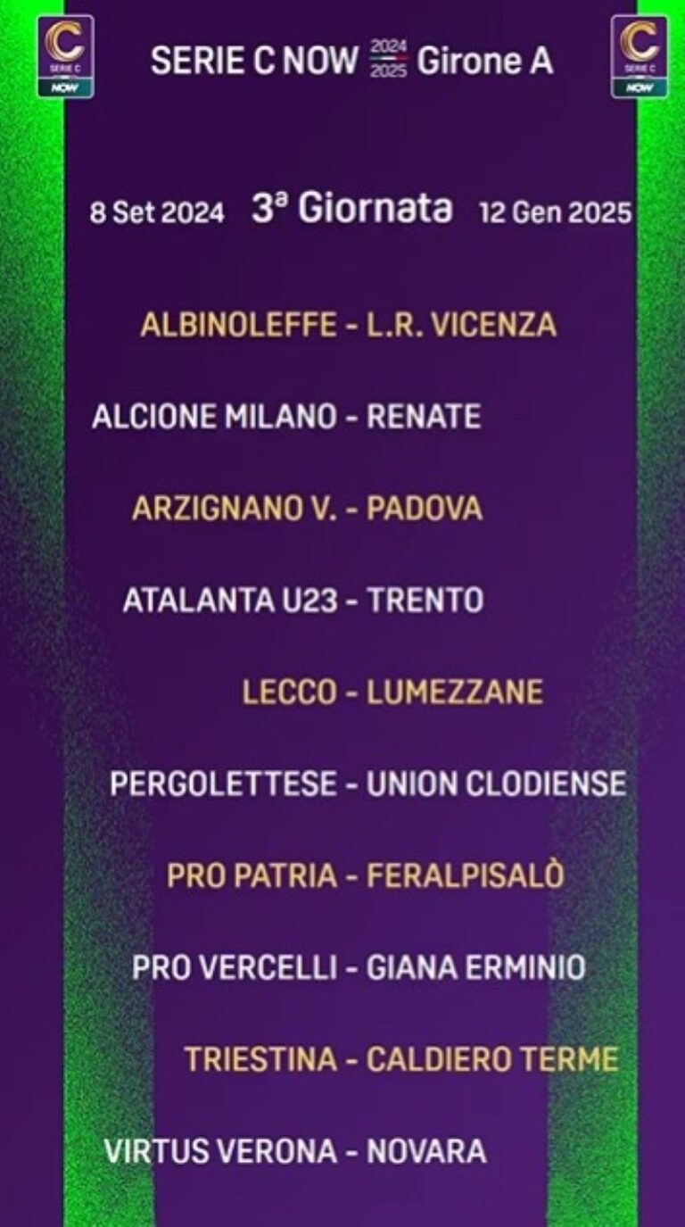 calendario Serie C