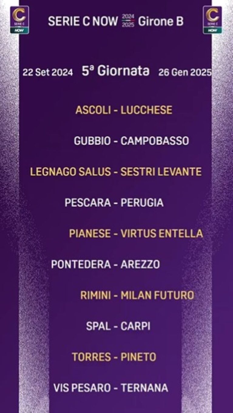 calendario Serie C