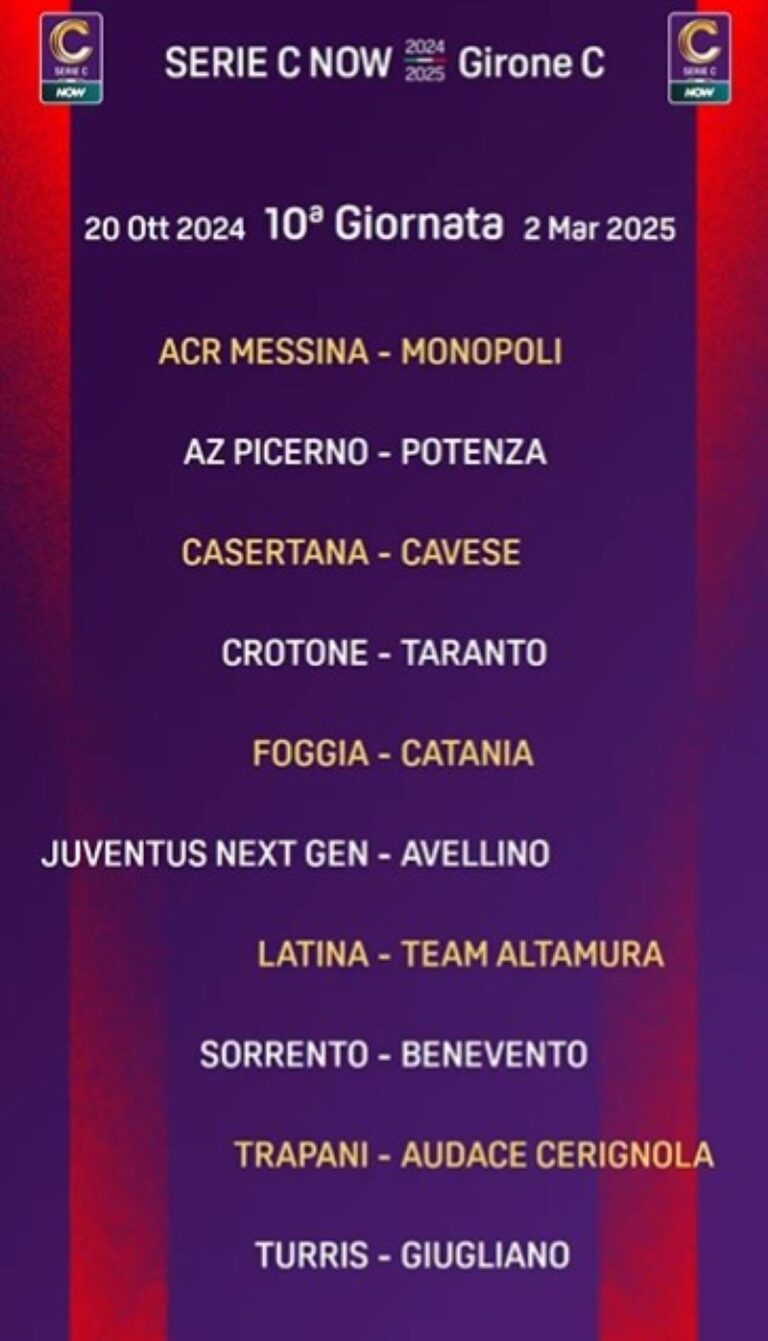 calendario Serie C