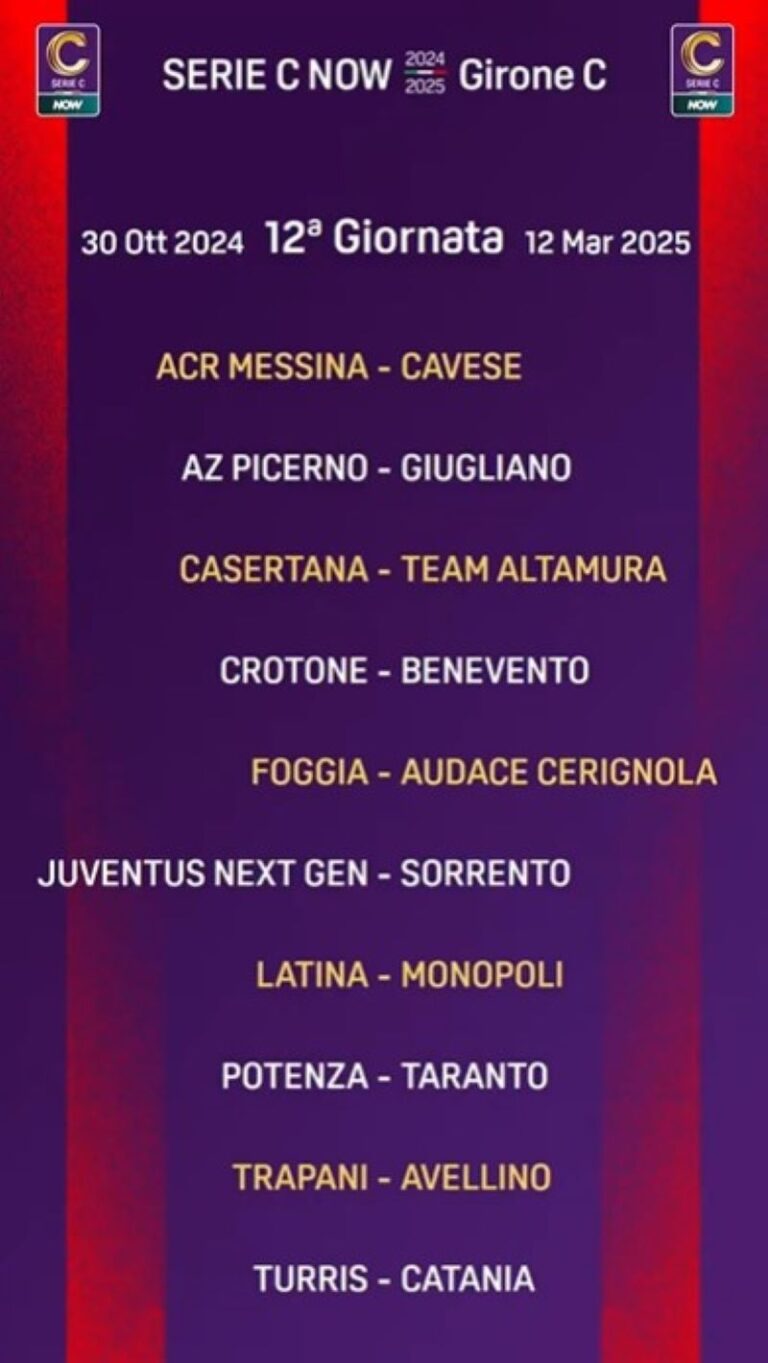 calendario Serie C