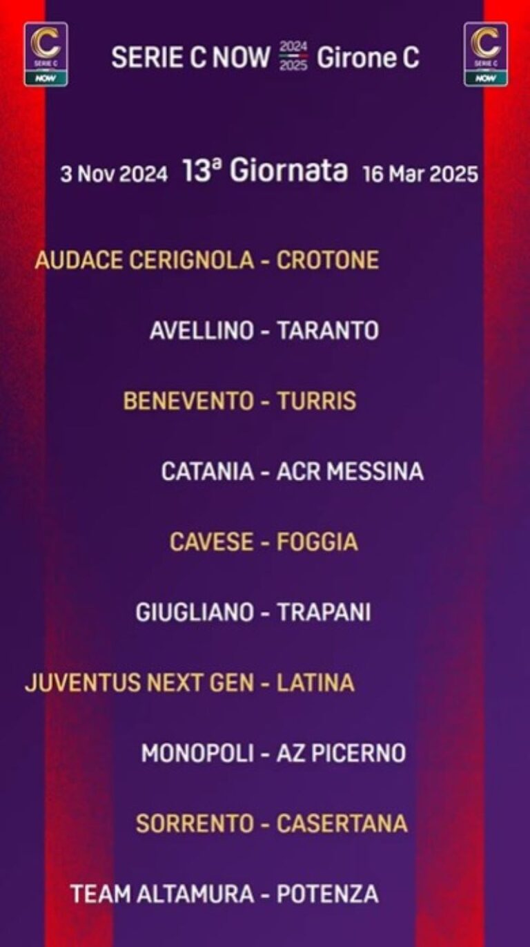 calendario Serie C