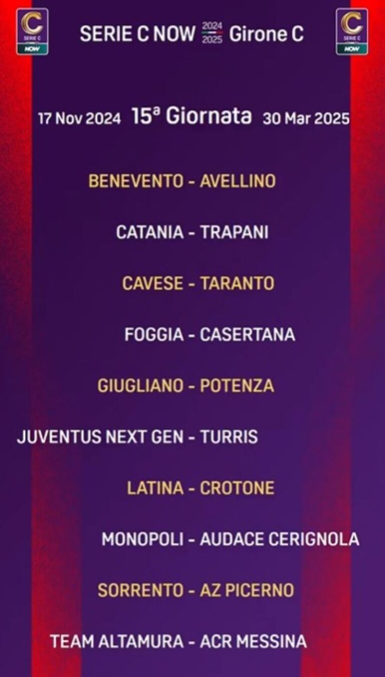 calendario Serie C