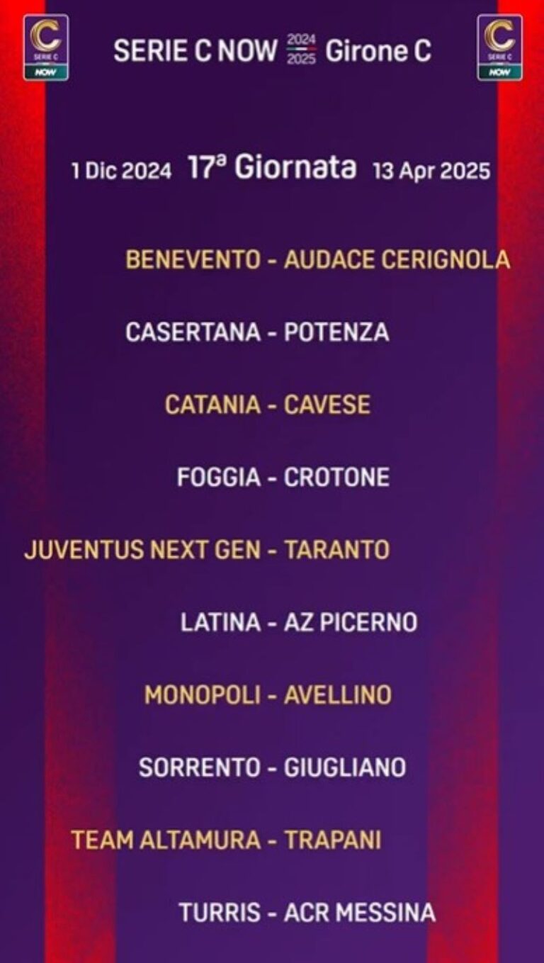 calendario Serie C