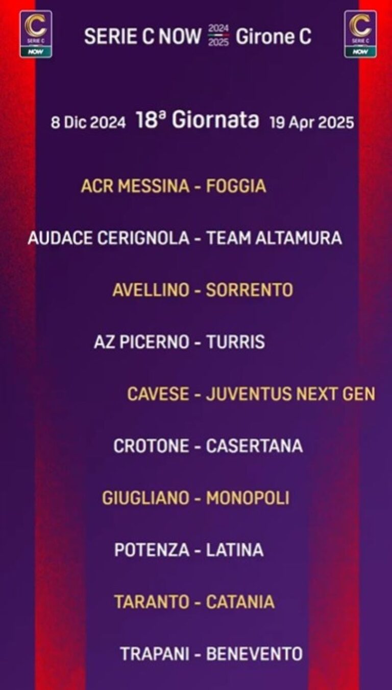 calendario Serie C