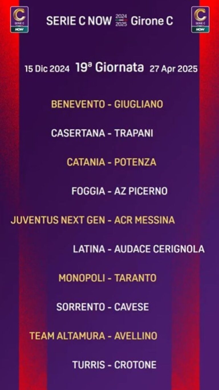 calendario Serie C