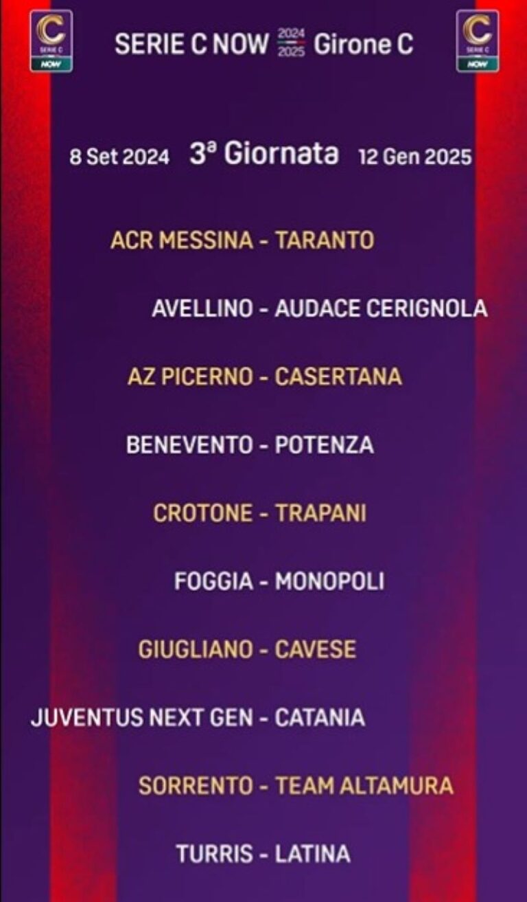 calendario Serie C