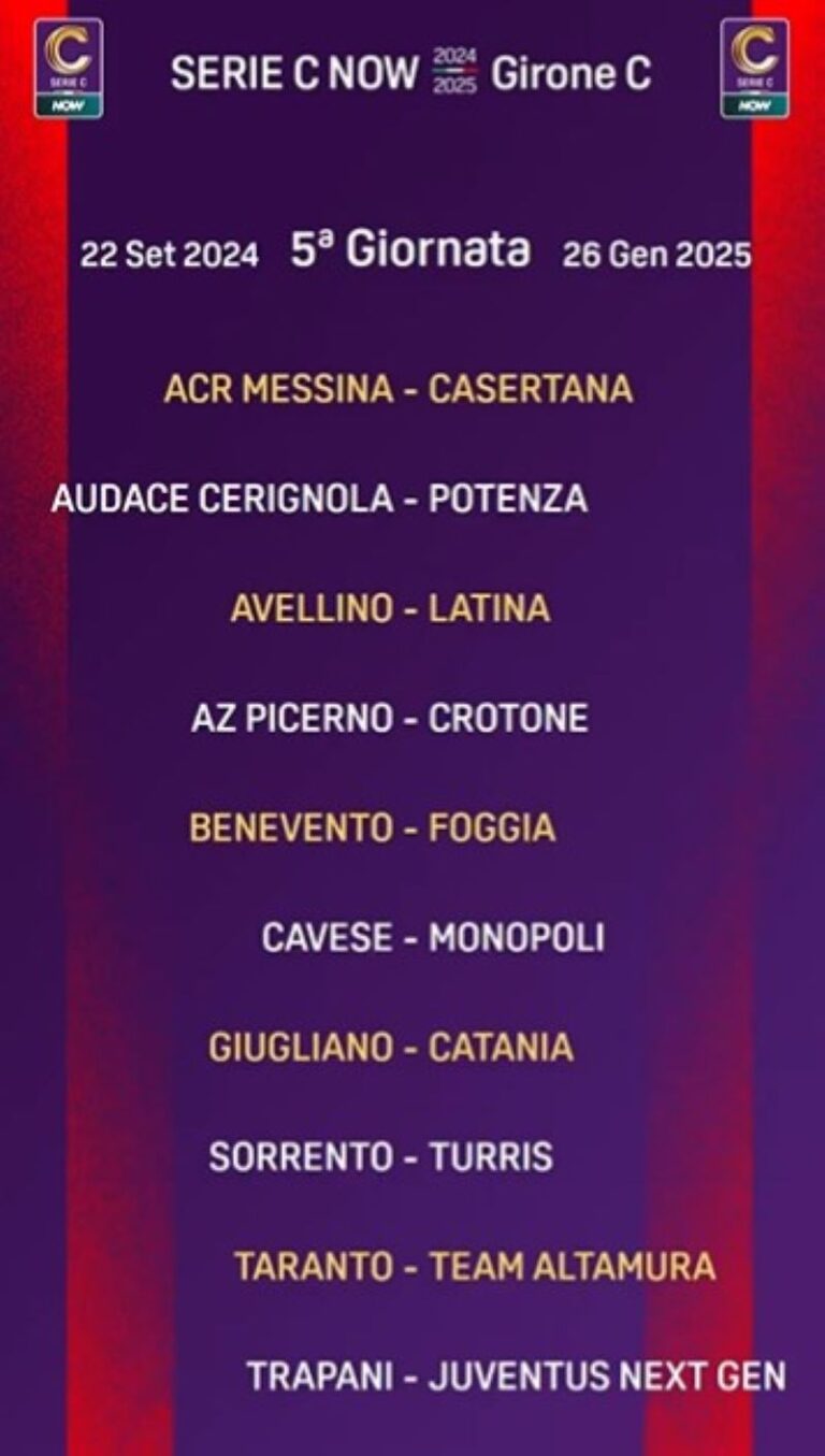 calendario Serie C