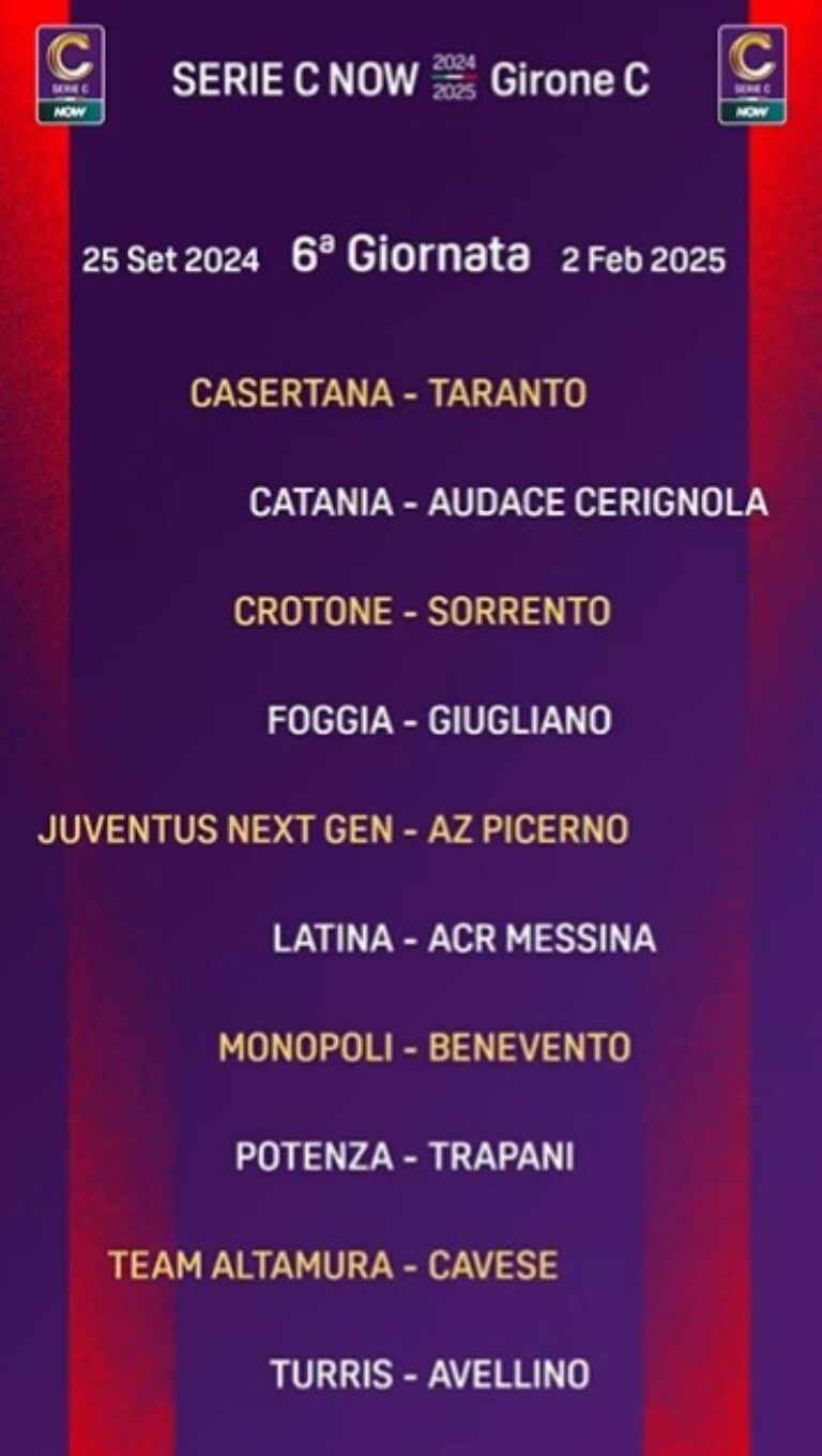 calendario Serie C