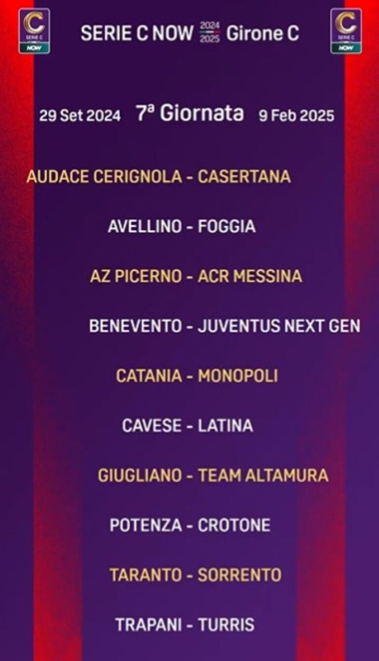 calendario Serie C